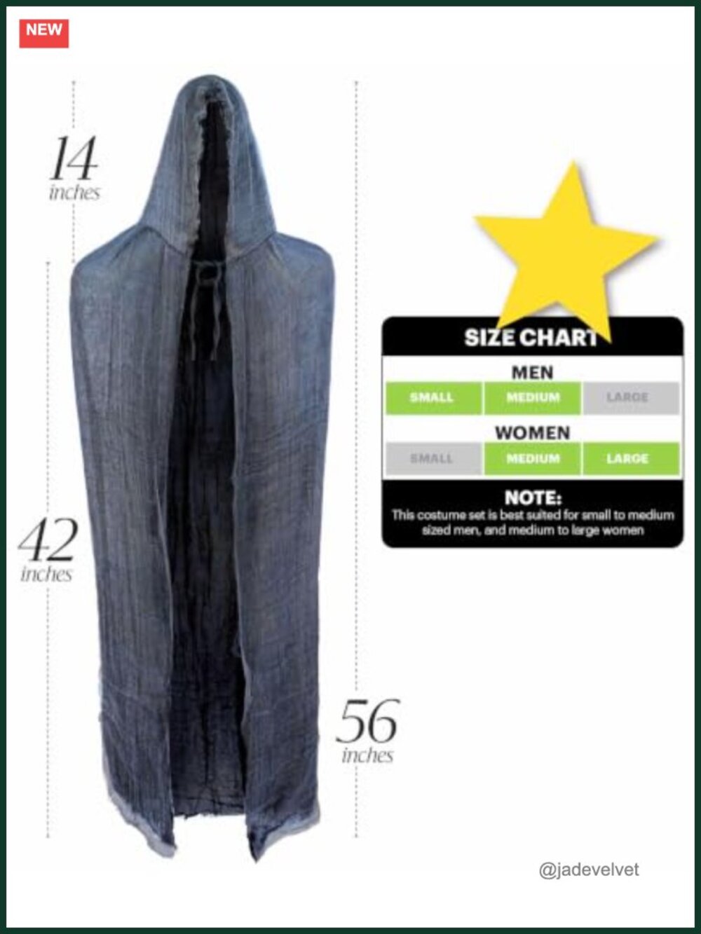 Rustic Wizard Costume Set with Hat Cloak Cape Halloween Cosplay Unisex